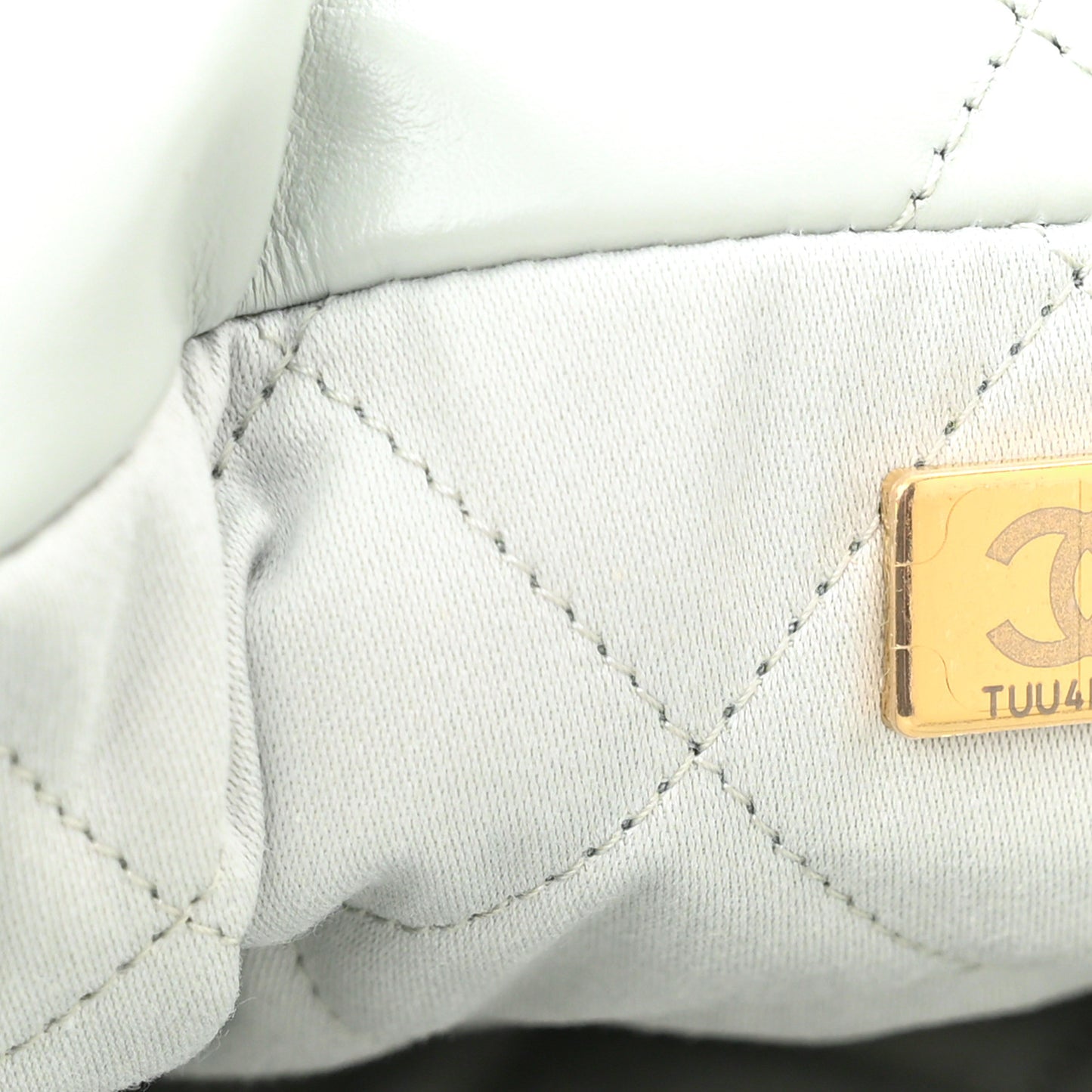 Shiny Calfskin Quilted Chanel 22 Light Blue