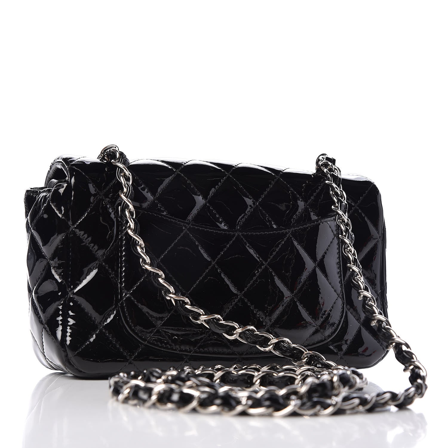 Chanel Patent Calfskin Quilted Mini Rectangular Flap Black 3 of 11