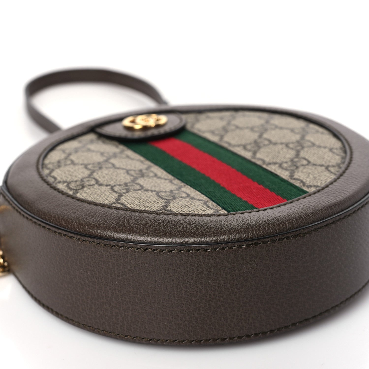Gucci GG Supreme Monogram Web Mini Ophidia Round Shoulder Bag Brown 8 of 9