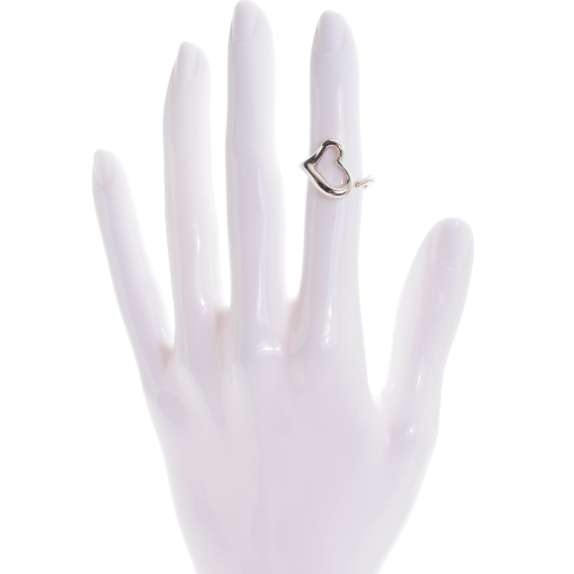 Tiffany Elsa Peretti Sterling Silver Open Heart Ring 4.5 2 of 6