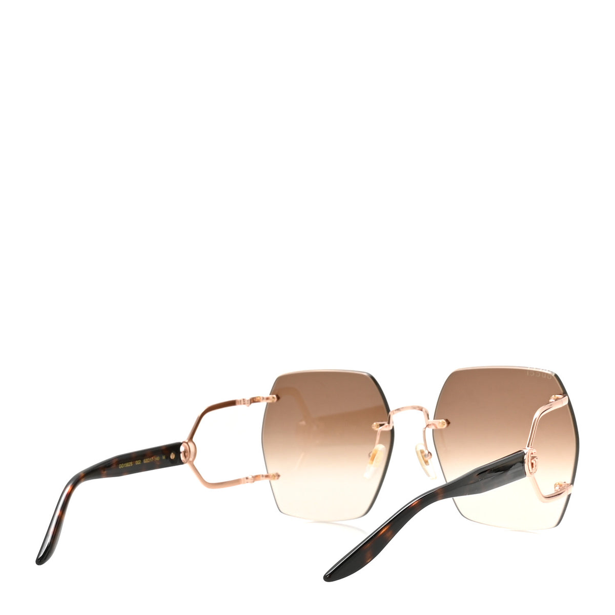 Metal Diapason Rimless Geometric Sunglasses GG1562S Black