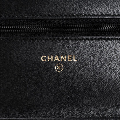 Chanel Lambskin Quilted Boy Wallet On Chain WOC Black 6 of 9