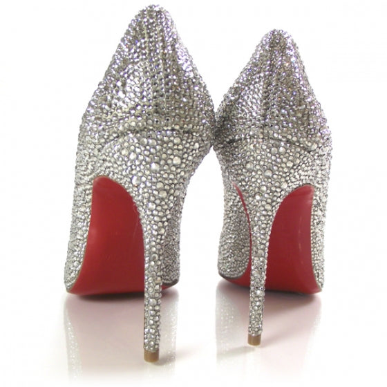 Christian Louboutin Swarovski Crystal Sexy Strass 100 Peep Toe Pumps 39.5 3 of 7