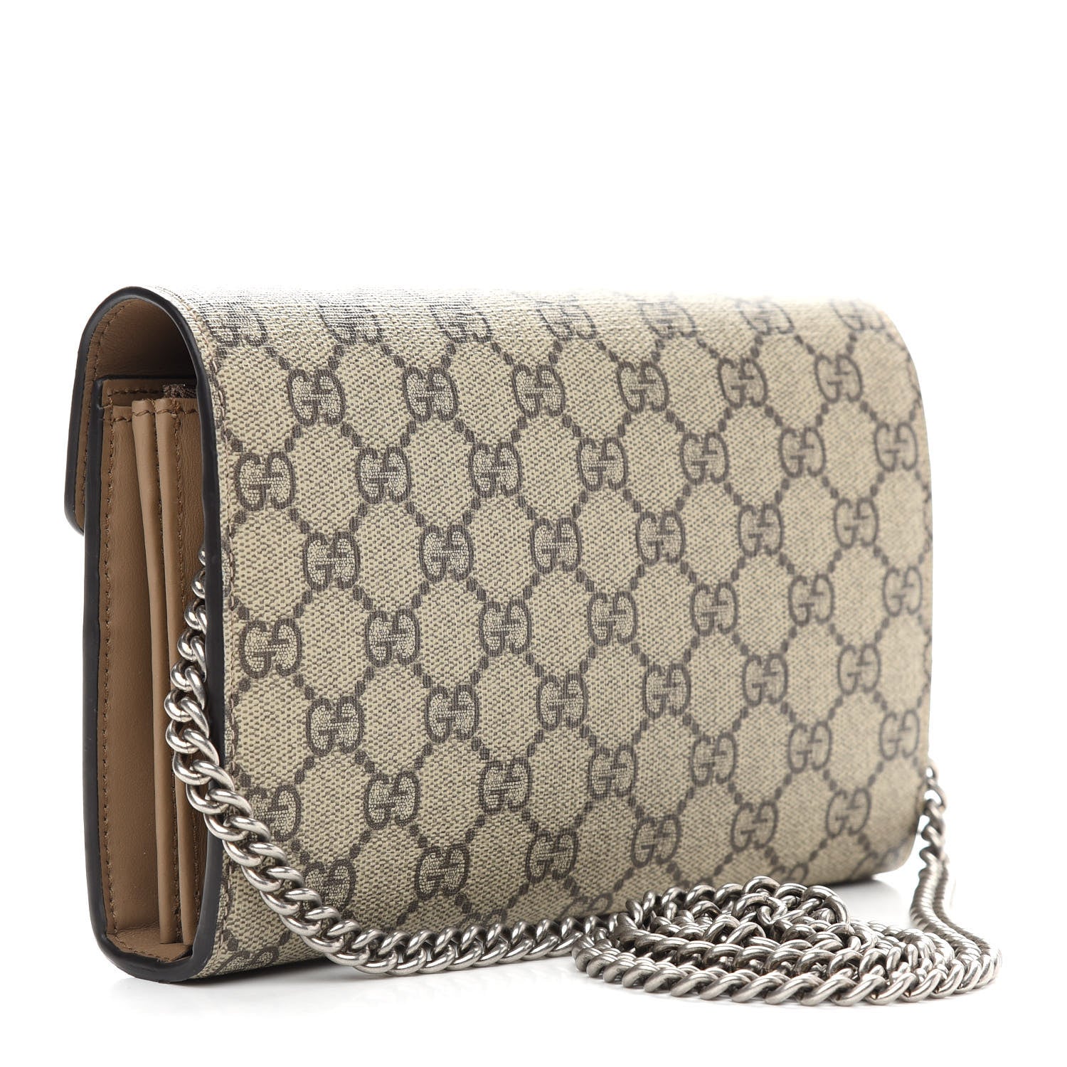 Gucci GG Supreme Monogram Mini Dionysus Chain Wallet Beige Taupe 3 of 9