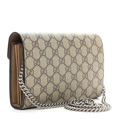 Gucci GG Supreme Monogram Mini Dionysus Chain Wallet Beige Taupe 3 of 9