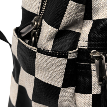 Saint Laurent Calfskin Checked Print Nuxx Backpack Black White 11 of 14