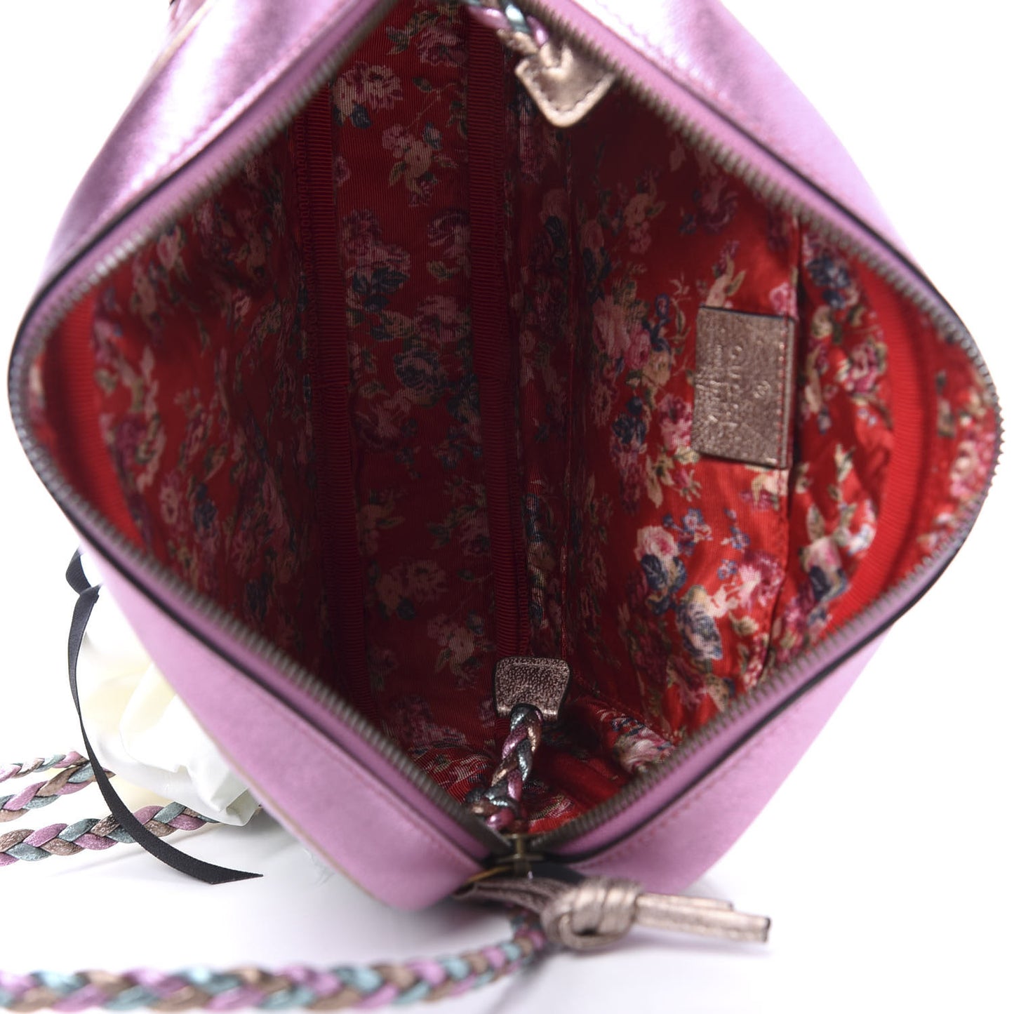 Laminated Nappa Trapuntata Small Zumi Shoulder Bag Rosa Lago Rame
