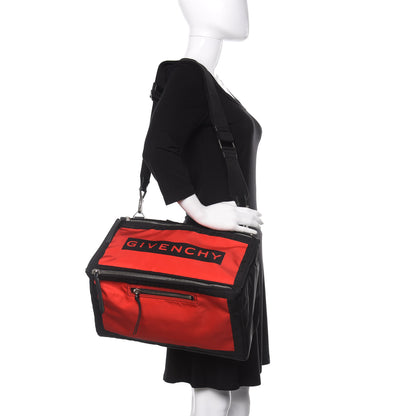 Givenchy Nylon Large Ice Cooler Pandora Messenger Black Red 2 of 11