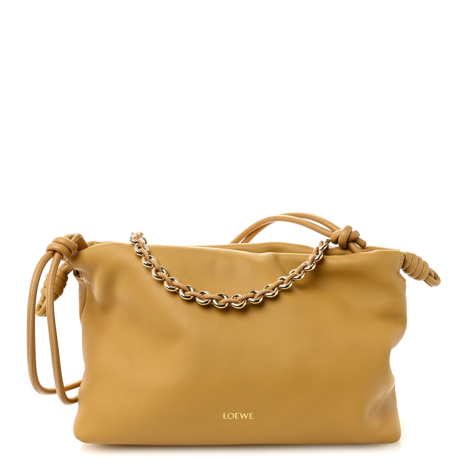 Loewe Mellow Nappa Donut Medium Chain Flamenco Knot Clutch Sahara 1 of 9
