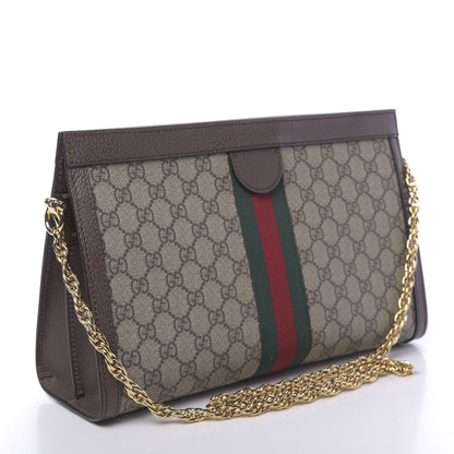 Gucci GG Supreme Monogram Web Medium Ophidia Chain Shoulder Bag Brown 3 of 10