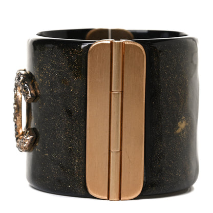 Chanel Resin Crystal CC Cuff Black Bronze 4 of 5