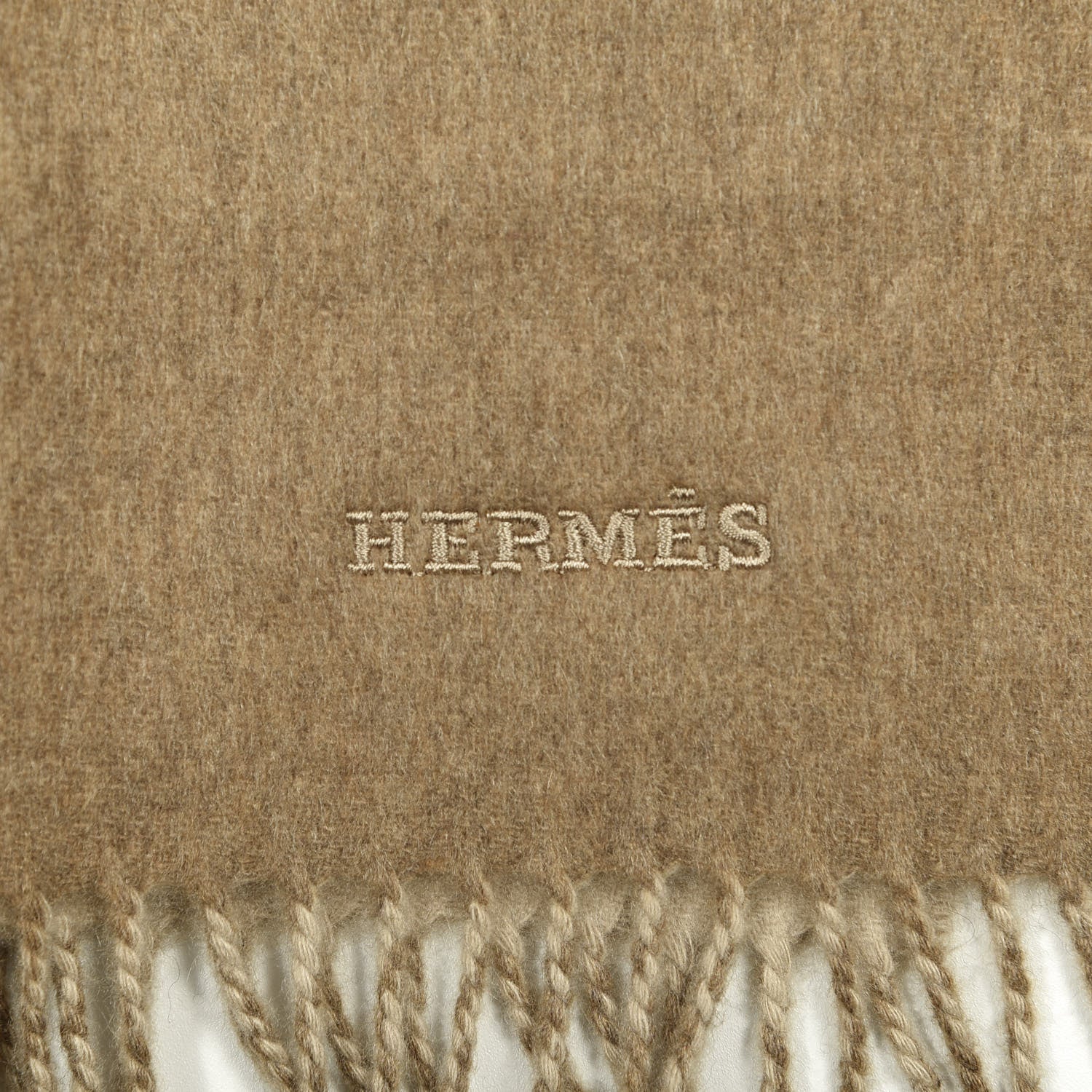 Hermes Cashmere Recto Verso Muffler Camel Beige 3 of 4