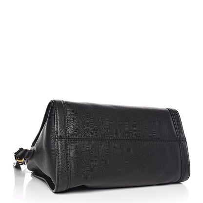 Alexander McQueen Pebbled Calfskin Small Skull Padlock Zip Around Tote Black 5 of 13