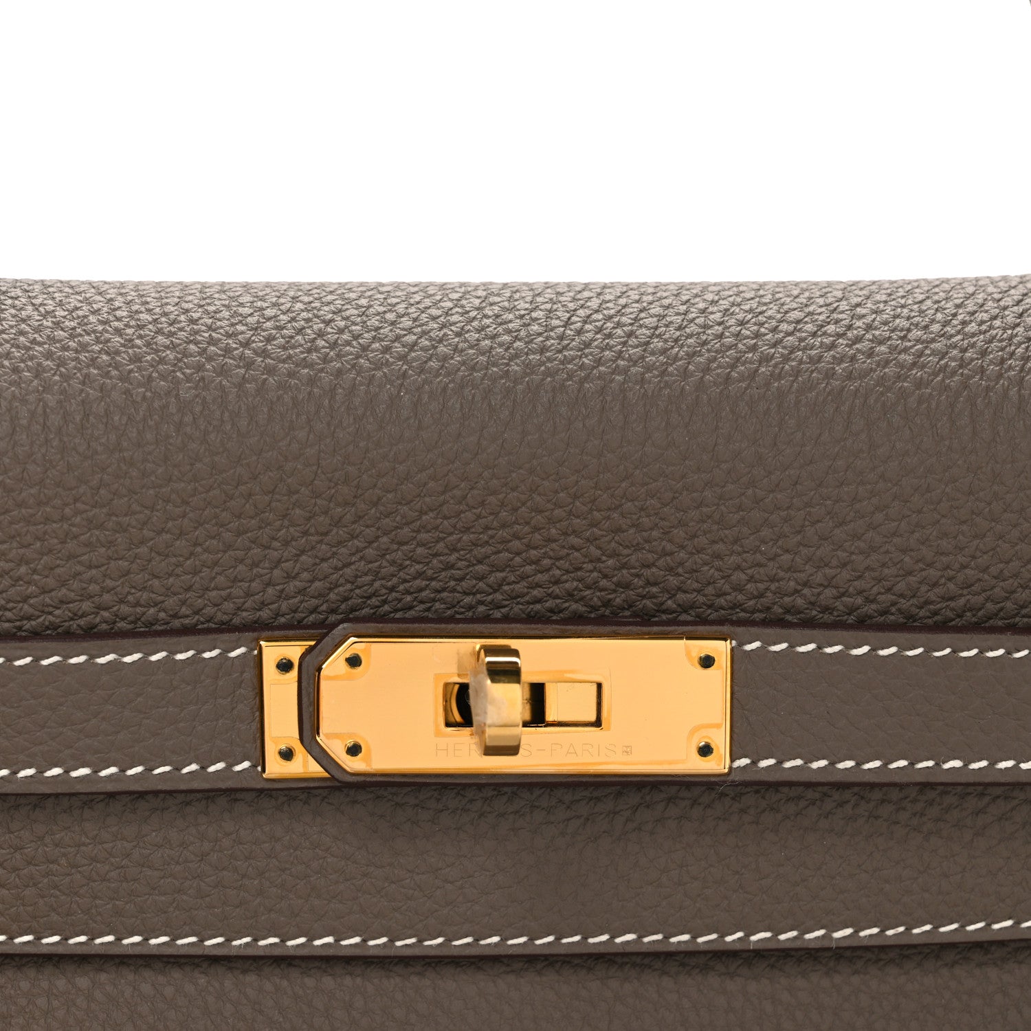 Hermes Togo Kelly Retourne 28 Etoupe 8 of 10