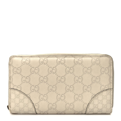 Gucci Guccissima Signature Microguccissima Bree Zip Around Wallet Off White 1 of 12