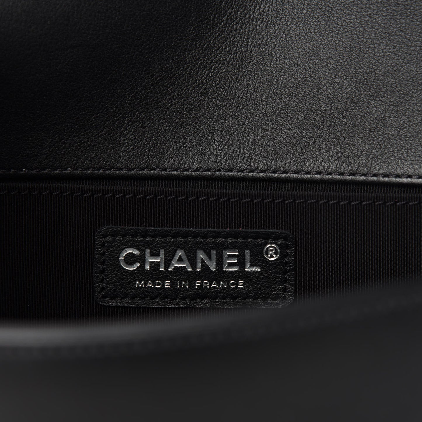 Lambskin Chevron Quilted Medium Boy Flap Black