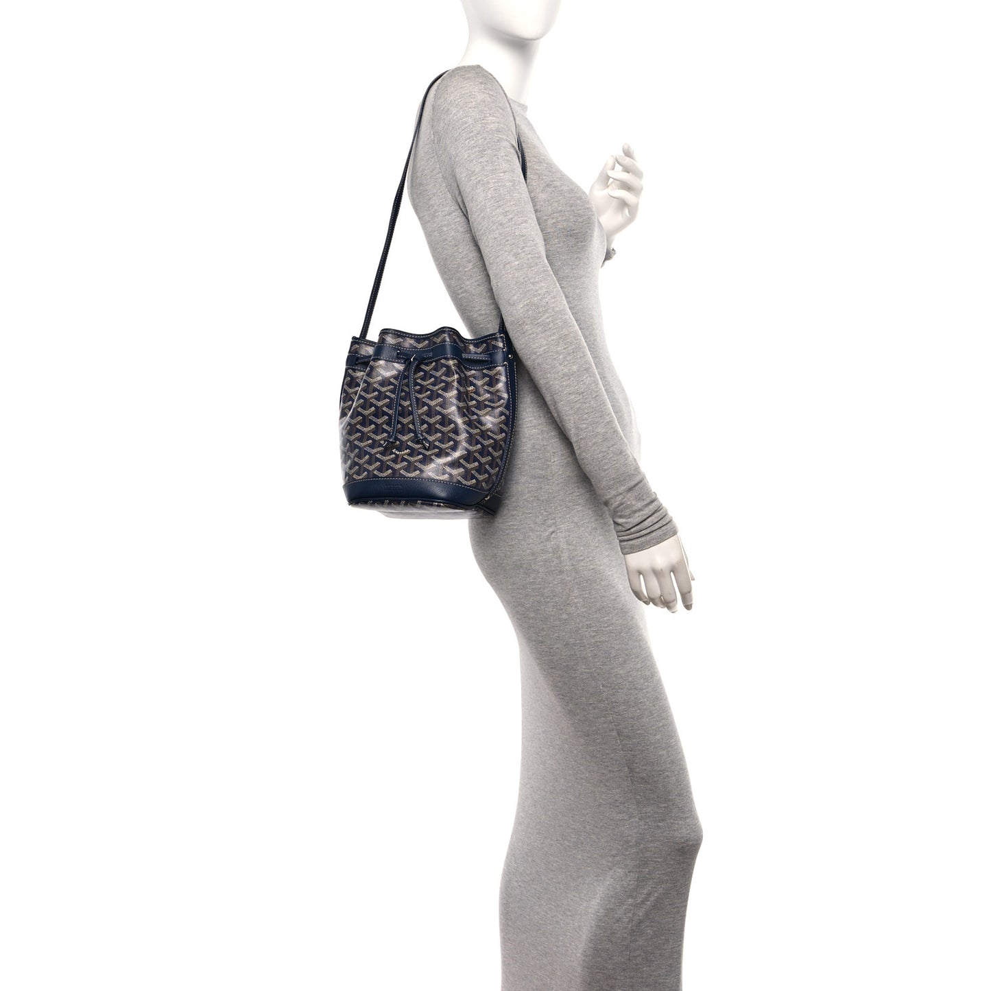 Goyardine Petit Flot Bucket Bag PM Navy