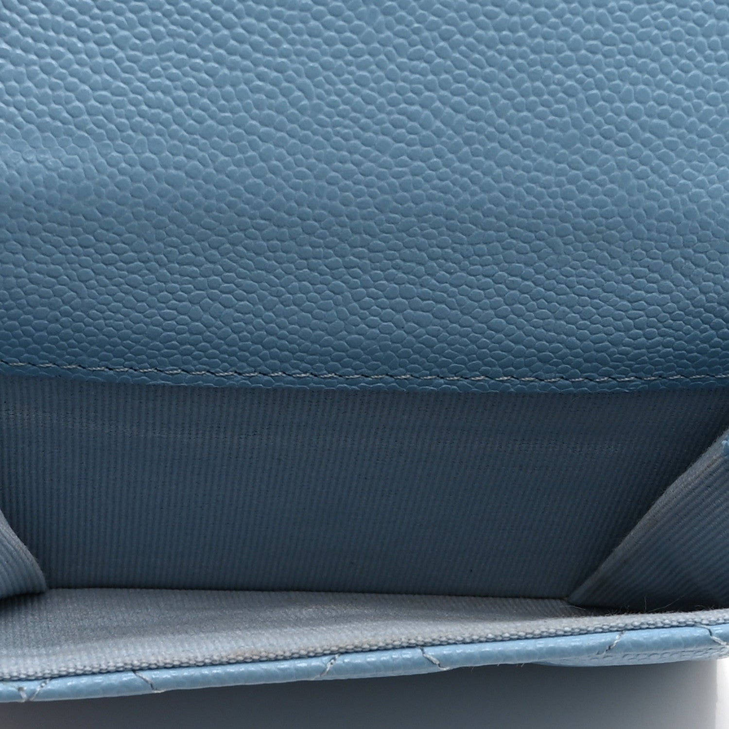 Chanel Caviar Quilted Double Flap Wallet Light Blue 5 of 10