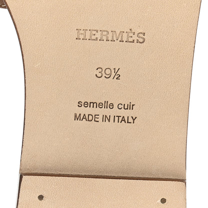 Hermes Box Calfskin Oran Sandals 39.5 Gold 7 of 9