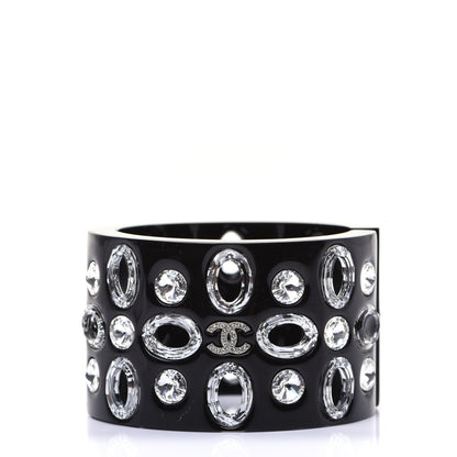 Chanel Resin Crystal CC Cuff Black 4 of 10