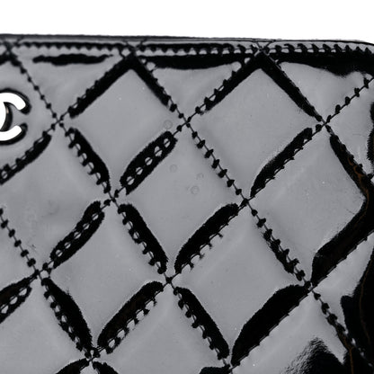 Chanel Patent Quilted Large Gusset Zip Around Wallet Black 11 of 11