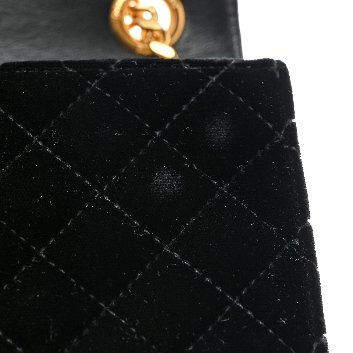 Velvet Tri-Quilt Monogram Medium College Bag Black