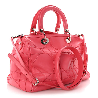Christian Dior Lambskin Cannage Granville Polochon Coral 3 of 9