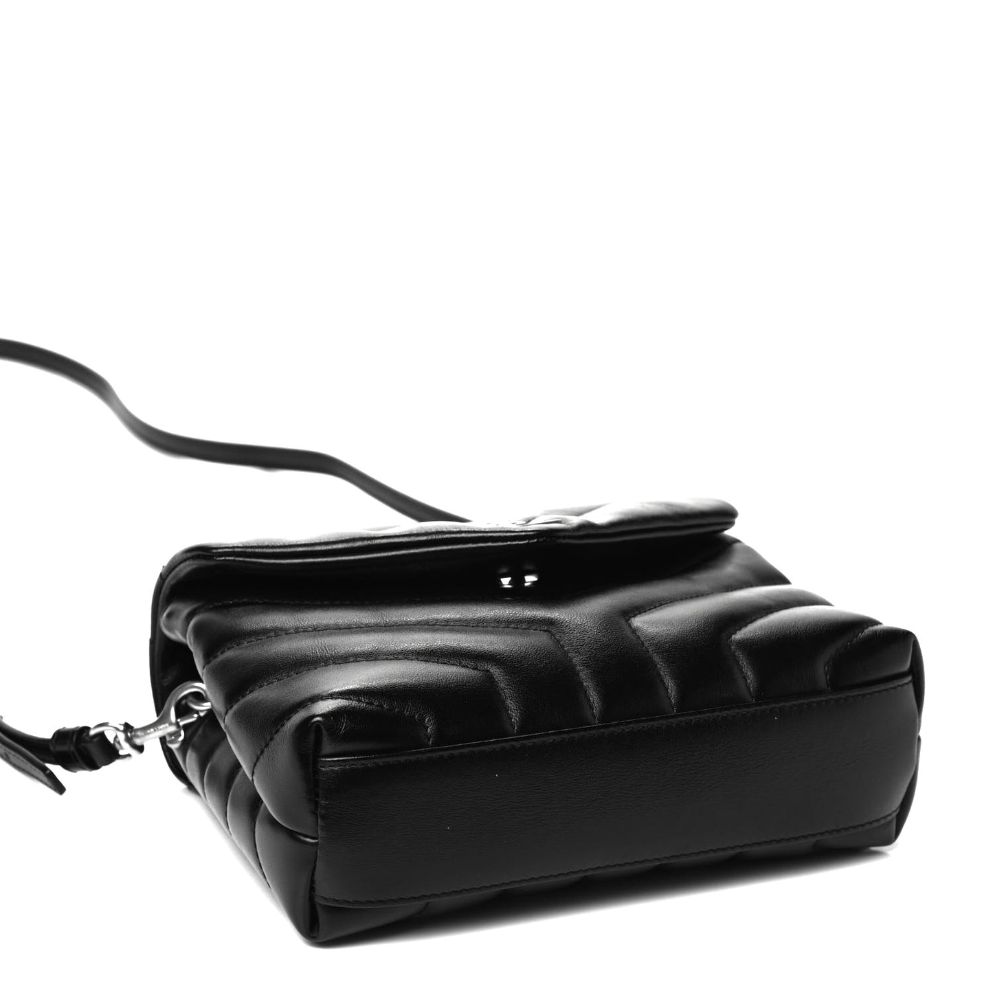 Calfskin Y Quilted Monogram Toy Loulou Crossbody Bag Black