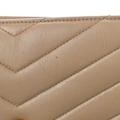Saint Laurent Calfskin Y Quilted Monogram Medium Loulou Chain Satchel Dark Beige 14 of 21