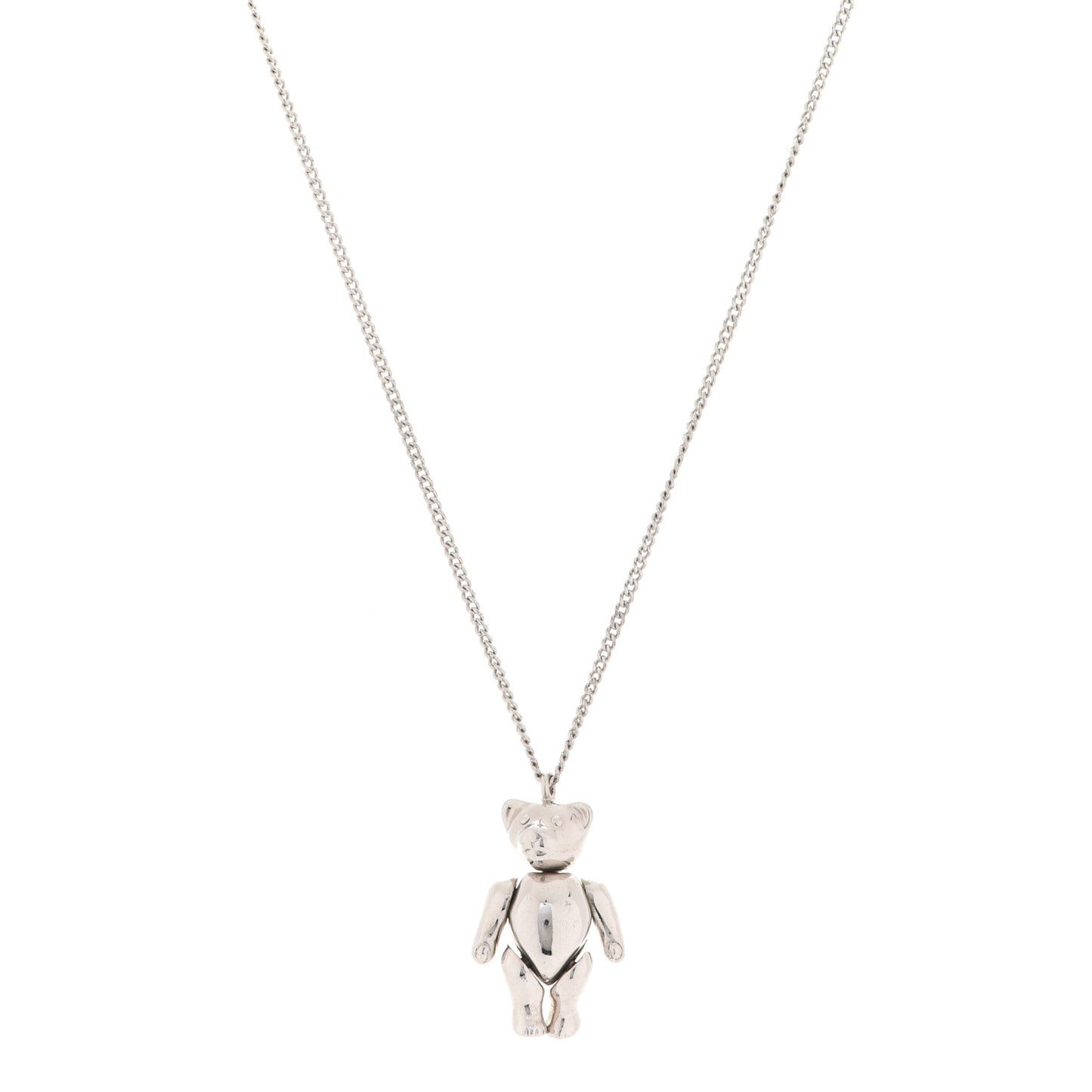 Teddy Bear Necklace Silver