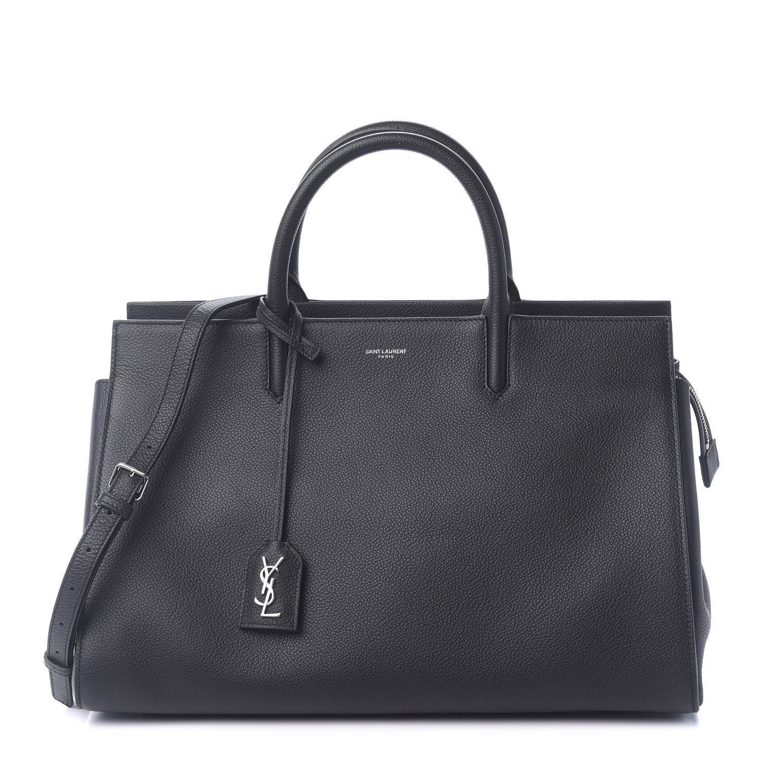 Saint Laurent Calfskin Medium Rive Gauche Cabas Navy Blue 1 of 9