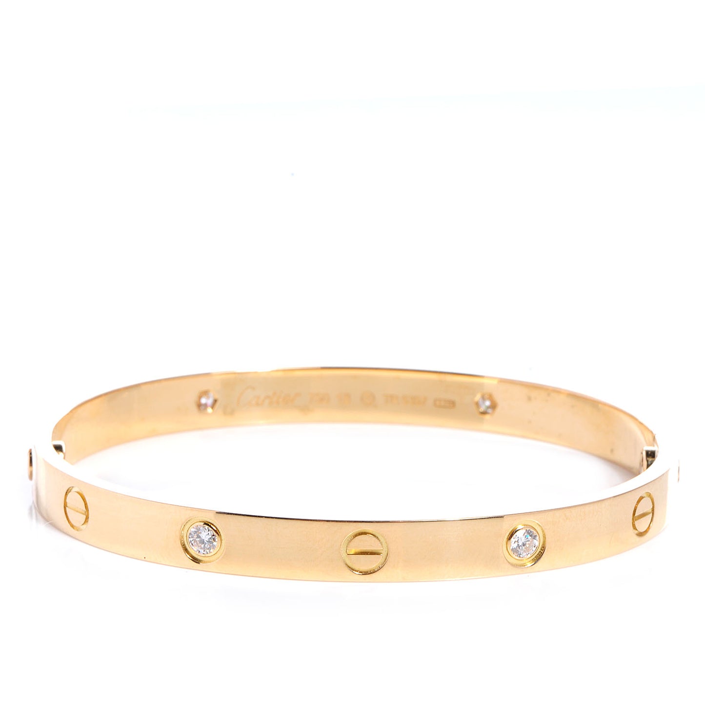 18K Yellow Gold 4 Diamond LOVE Bracelet 18