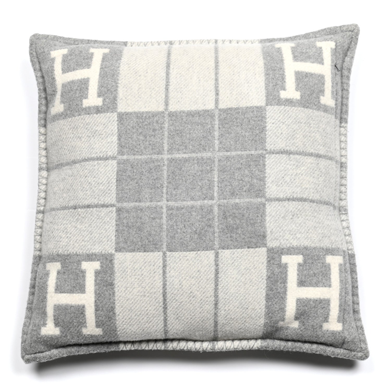 Hermes Wool Cashmere Avalon III Pillow PM Ecru Gris Clair 2 of 3