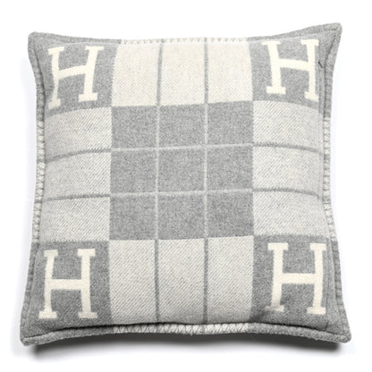 Hermes Wool Cashmere Avalon III Pillow PM Ecru Gris Clair 2 of 3