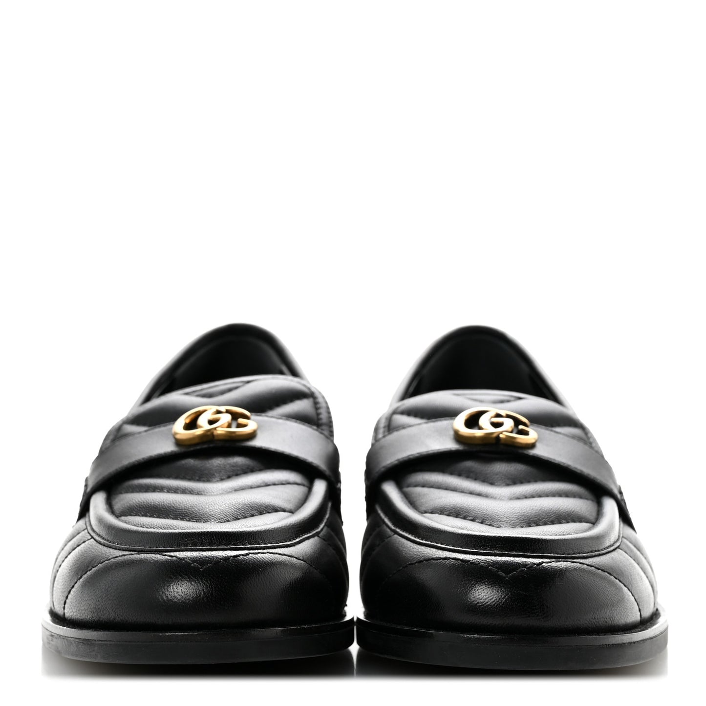 Nappa Matelasse Double G Marmont Loafers 41 Black