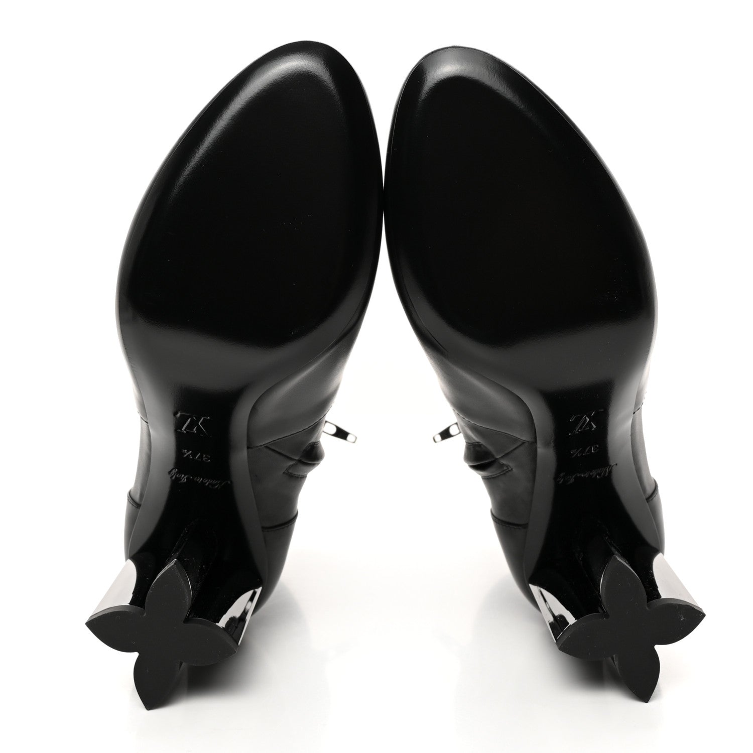 Louis Vuitton Calfskin Uniformes Silhouette Ankle Boots 37.5 Black 5 of 9