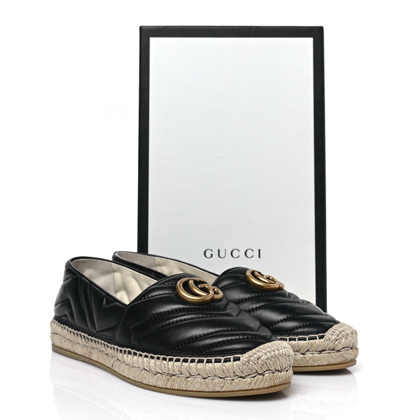 Nappa Matelasse GG Marmont Espadrilles 39 Black