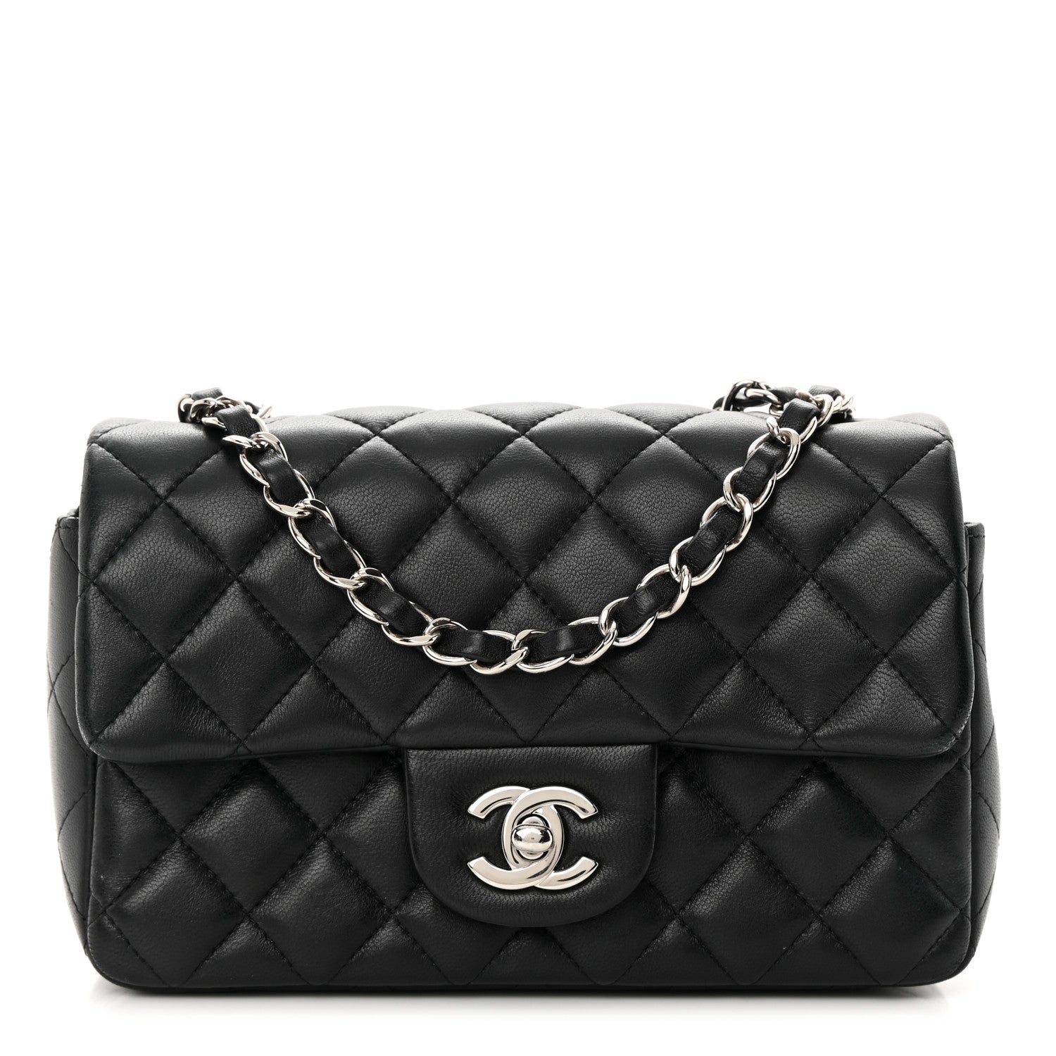 Chanel Lambskin Quilted Mini Rectangular Flap Black 1 of 13
