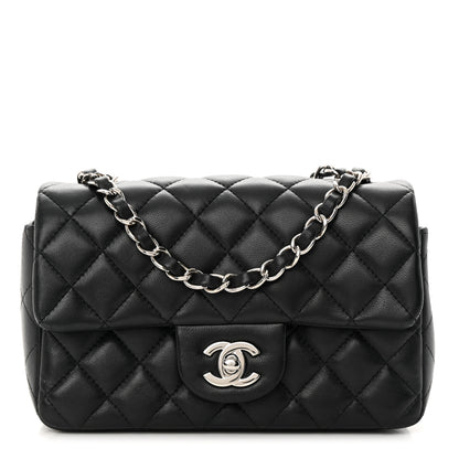 Chanel Lambskin Quilted Mini Rectangular Flap Black 1 of 13