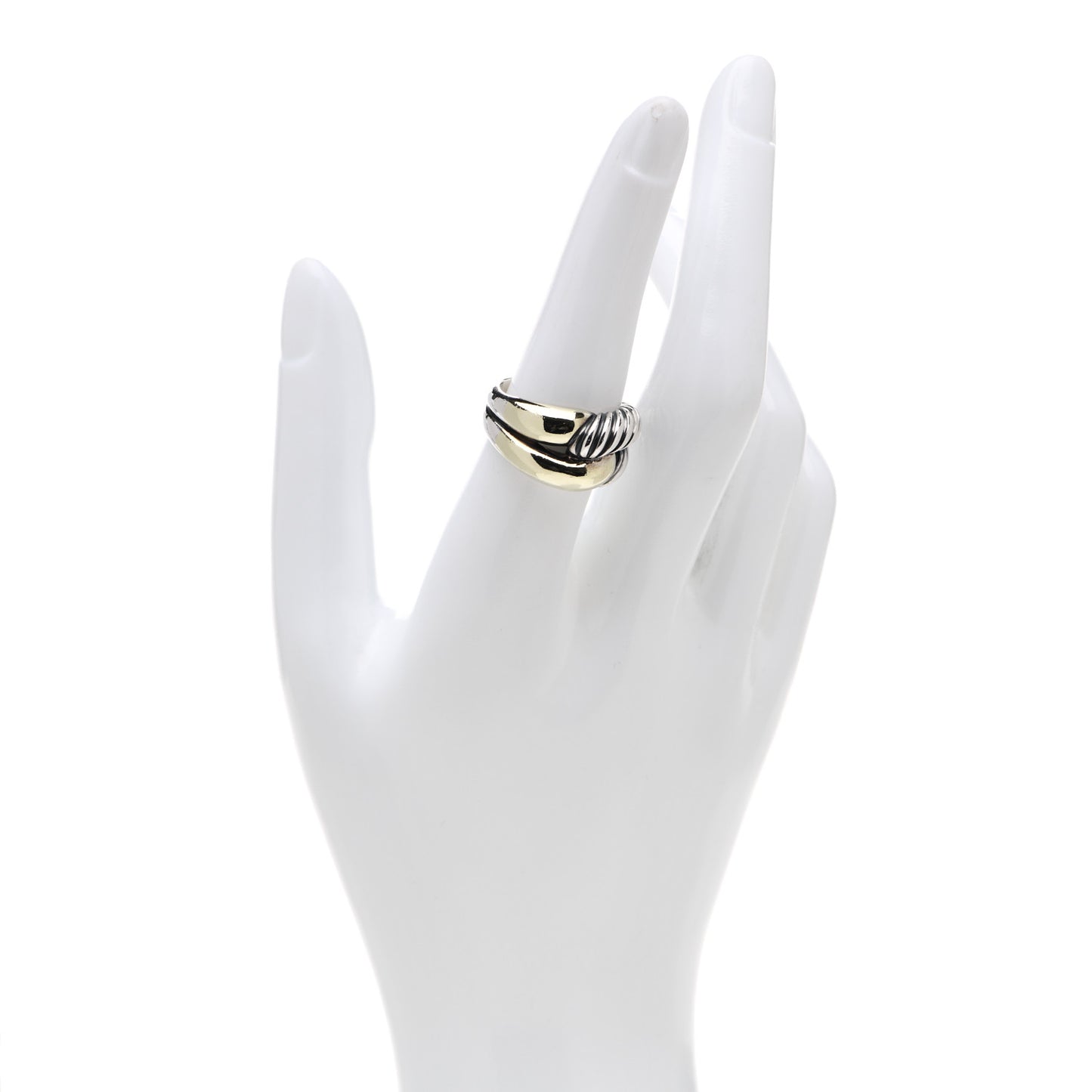 Sterling Silver 18K Yellow Gold Single Loop Labyrinth Ring 56 7.5