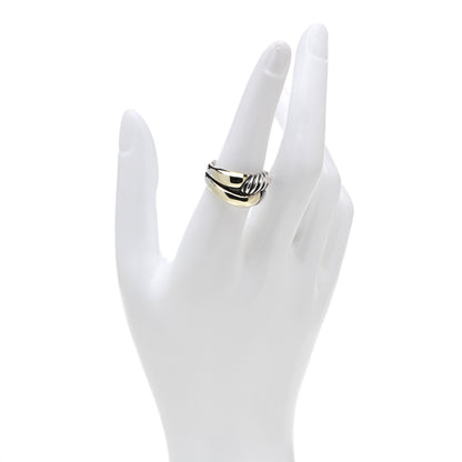 David Yurman Sterling Silver 18K Yellow Gold Single Loop Labyrinth Ring 56 7.5 2 of 4
