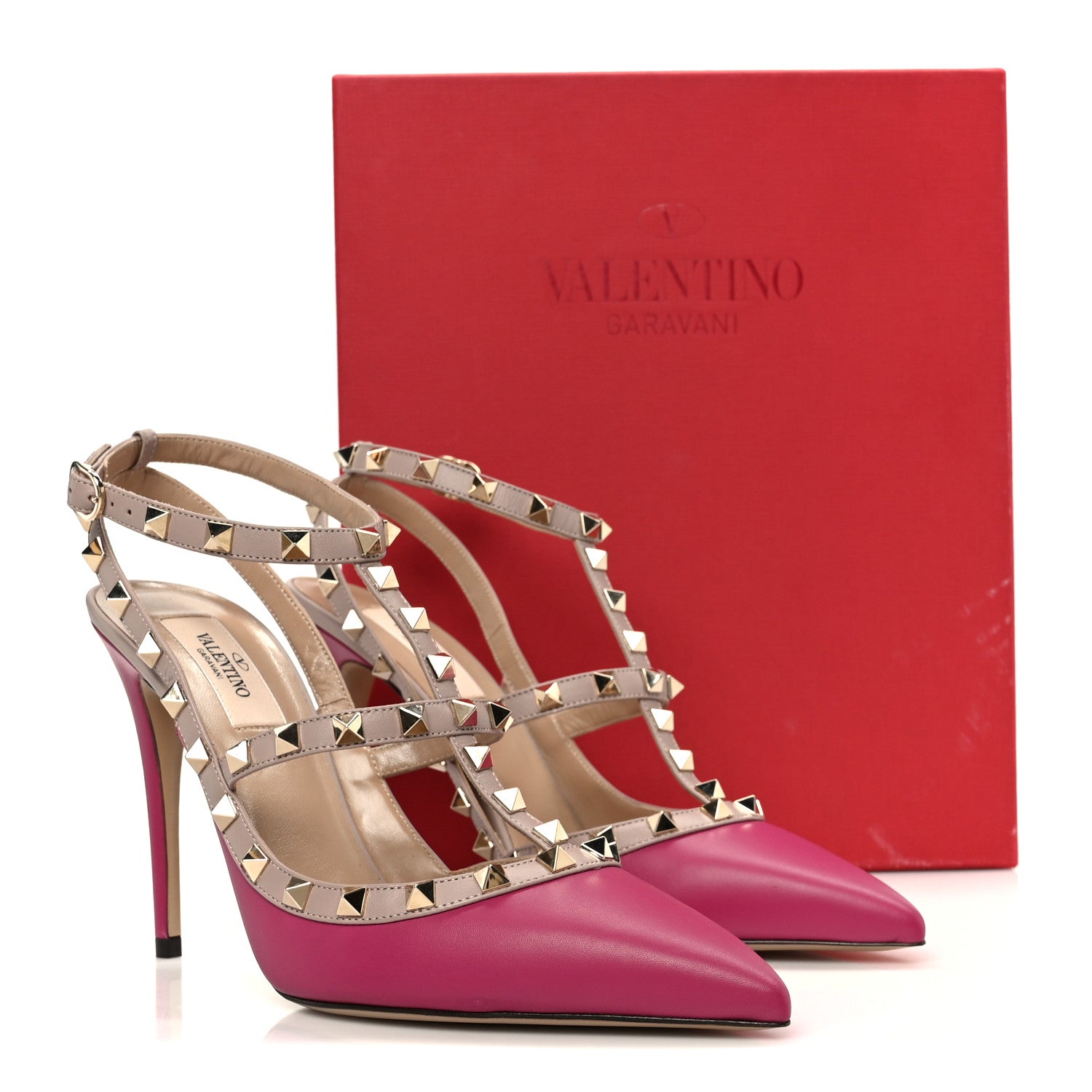 Valentino Garavani Calfskin Nappa Rockstud Ankle Strap 100mm Pumps 40.5 Deep Cyclamin Poudre 10 of 10