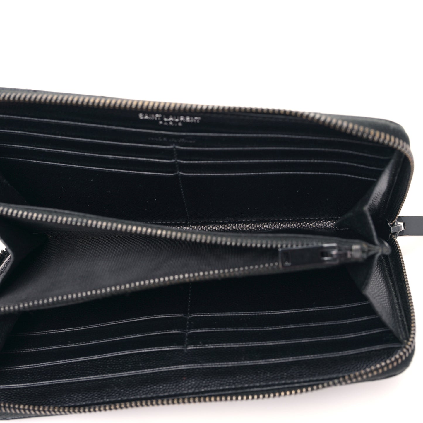 Grain De Poudre Matelasse Chevron Monogram Monochrome Zip Around Wallet Black