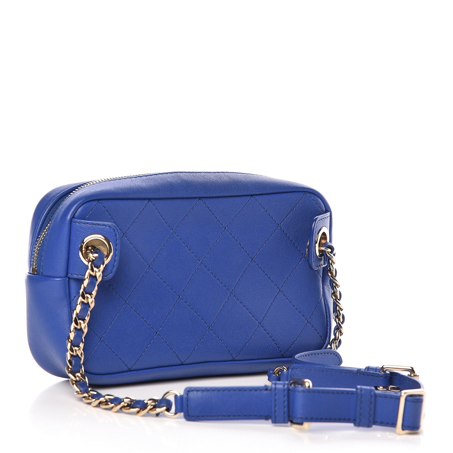 Calfskin Casual Trip Waist Bag Blue