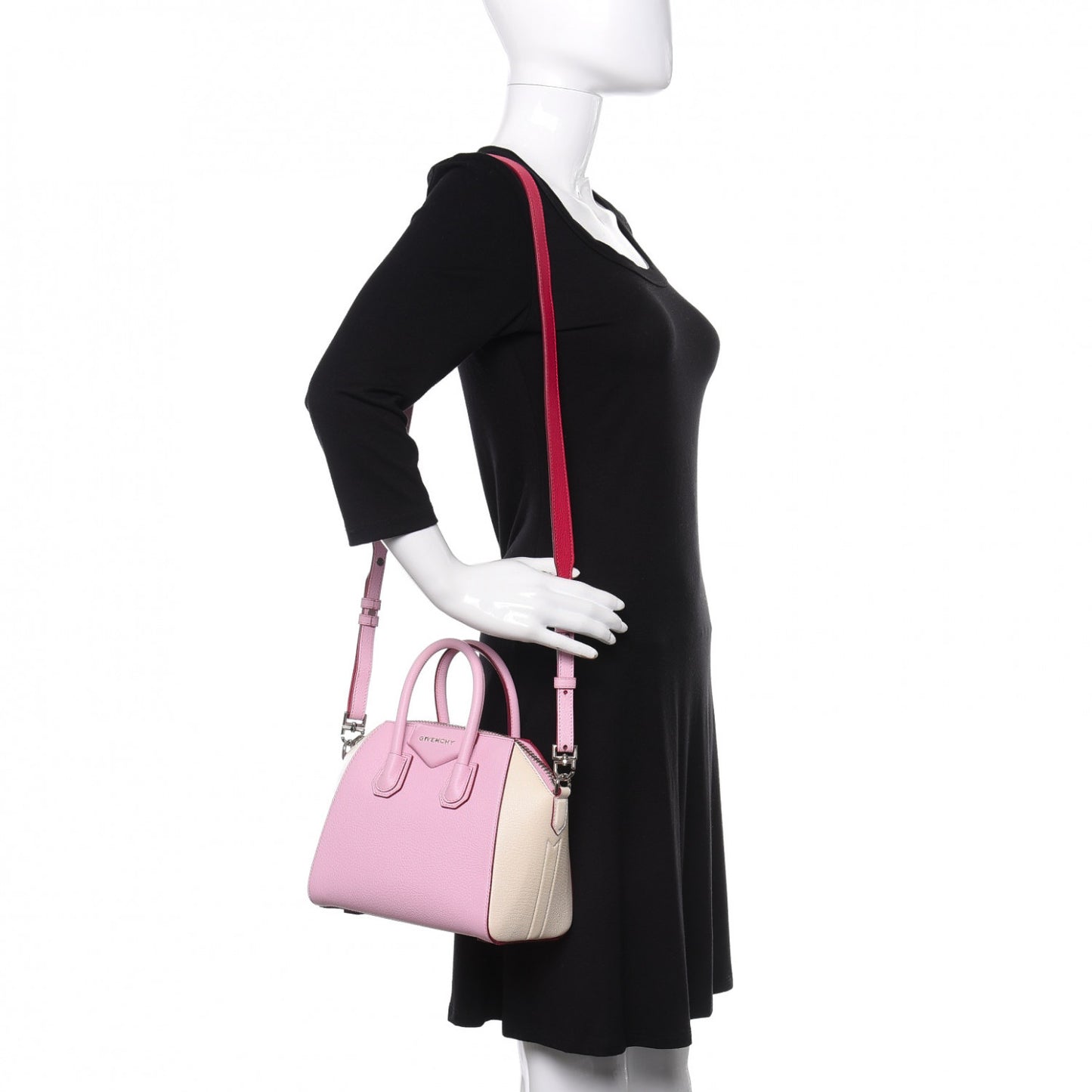 Sugar Goatskin Mini Tri-Color Antigona Bright Pink White Fuchsia