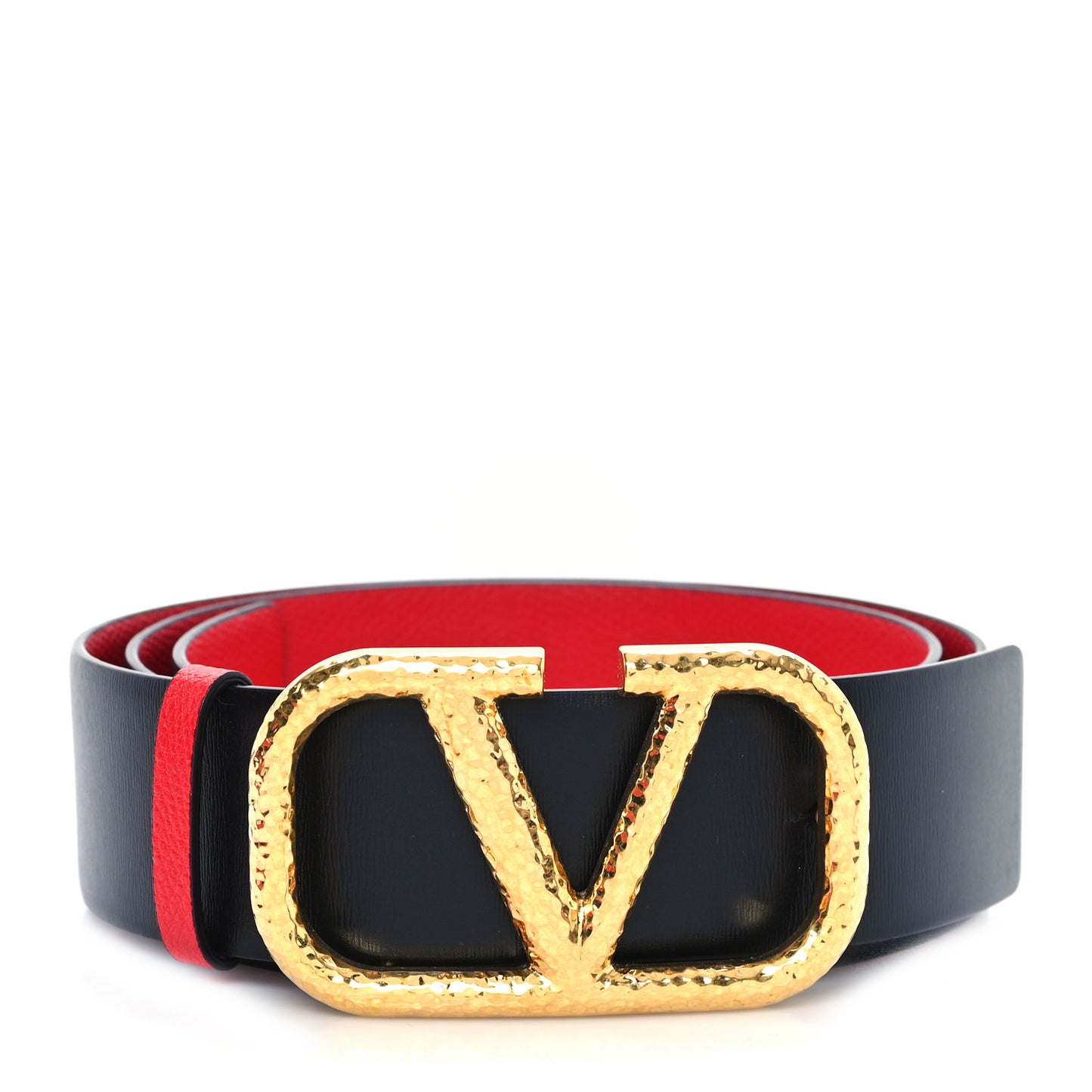 Glossy Calfskin Grainy Calfskin Hammered 40mm VLogo Reversible Belt 90 36 Black Rouge Pur
