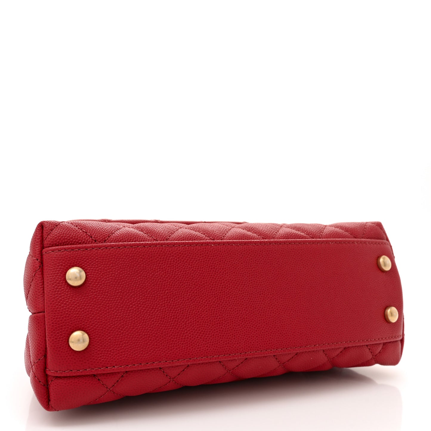 Caviar Quilted Mini Coco Handle Flap Red