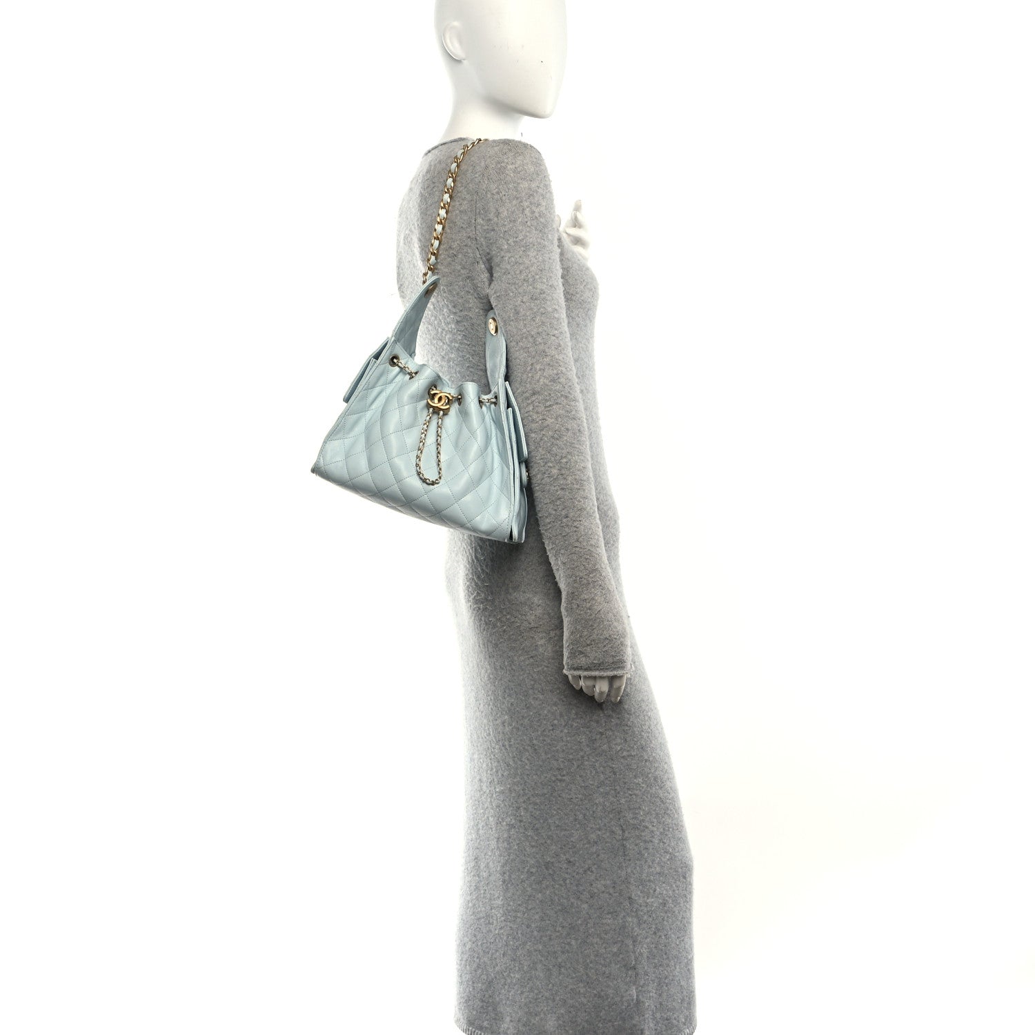 Chanel Caviar Quilted Small Chanel 25 Handbag Light Blue 2 of 10