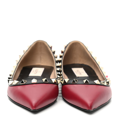 Valentino Garavani Nappa Rockstud Ballerina Flats 35 Scarlet Black 2 of 10