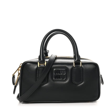 Miu Miu Calfskin Regular Arcadie Top Handle Bag Black 1 of 9